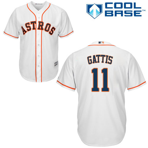 Astros #11 Evan Gattis White Cool Base Stitched Youth MLB Jersey - Click Image to Close